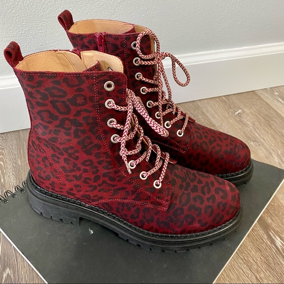 Maeve Shoes - ANTHRO MAEVE 🔥 From Anthropologie - Harvest Hiker Boot in Wine Cheetah - Size 9